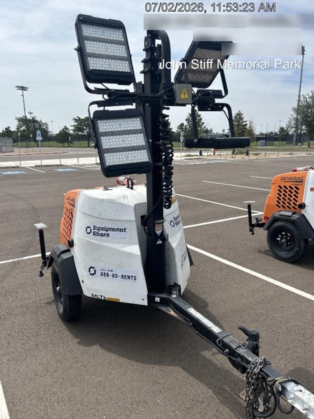 2024 Generac MLT2 Diesel, Flex Switch 120V Input, Powerzone Controller, 
(4) 320W LED Lights, 4kW Generator, 39.9 Gal Fuel Tank, 2" Ball, T3