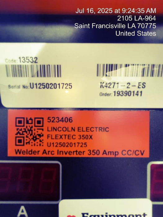 2025 LINCOLN ELECTRIC FLEXTEC 350X
