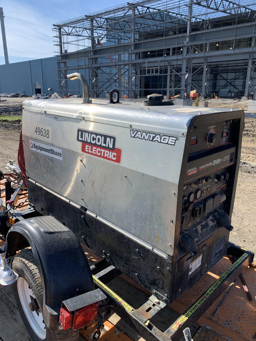 2019 Lincoln Electric Vantage 322 Ready-Pak 3, Two Wheel Trailer, Fender and Light Kit, Cable Rack