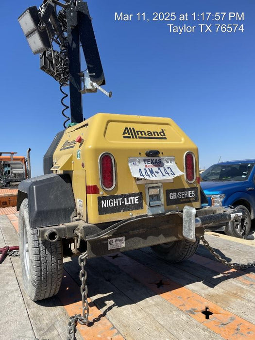 2022 Allmand NLV3GR (4) LED Light Fixture 350W, 23' Vertical Mast, 3kW Prime, Towable, ES Decals, T3