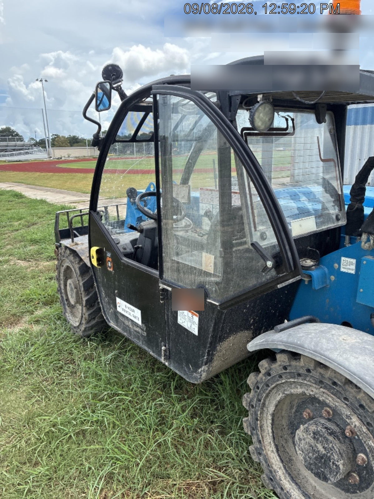 2020 Genie GTH-5519 Cab/Heat/Air, Solid Tires, Work Lights, Beacon, Aux Hydraulics, Back up Alarm w/48" Carriage, 48" Forks