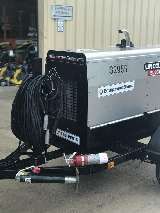 2019 Lincoln Electric Vantage 322 Welder Ready-Pak 3, Two wheel trailer, Fender and Light kit, Cable Rack