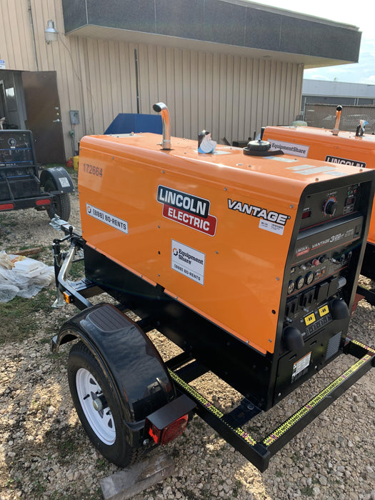 2021 Lincoln Electric Vantage 322 Vantage 322 Ready Pak 3 w/ Decals, ORANGE (includes trailer, cable rack, fender light kit) NO Telematics