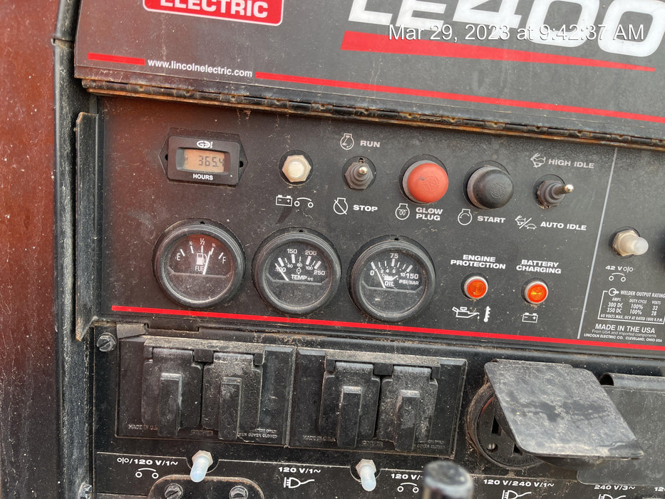 2022 Lincoln Electric LE400 Kubota V1505, Trlr, Cable Rack, Light Kit, ES Decals, T3