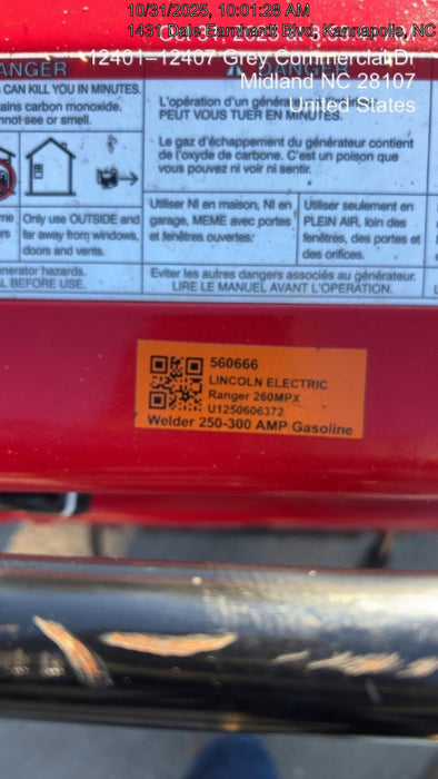 2025 LINCOLN ELECTRIC Ranger 260MPX