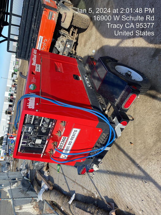 2022 Shindaiwa DGW400MDL Kubota D902 Engine, 23 HP, Dual Op Welder, Wire, Arc, Droop Stick, Tig, and CC Stick Functionality, Simulphase, 3 Phase and 1 Phase Gen Output, Single Axle NB Trlr, Slr Trckl Chrg 12V 12W, Fire Ext