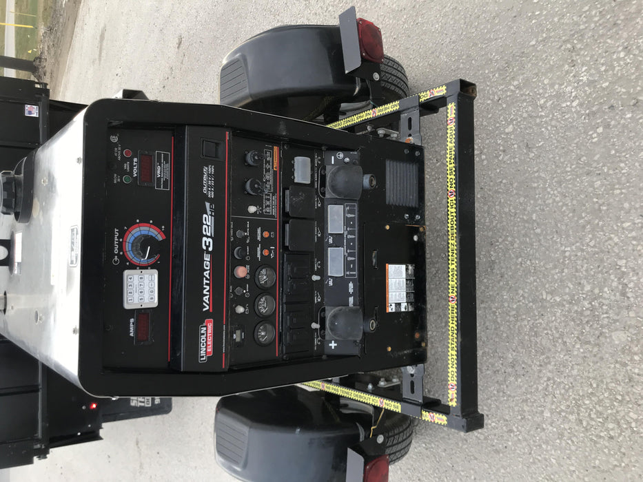 2019 Lincoln Electric Vantage 322 Ready-Pak 3, Two Wheel Trailer, Fender and Light Kit, Cable Rack