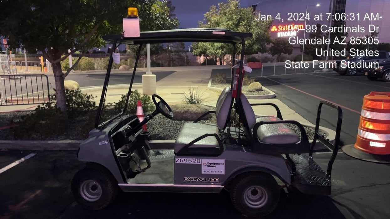 2022 Club Car CA100E Canopy, Fold down Windshield, Beacon, Back up Alarm, All-Trail Trials, HD 8 V Batteries, Trailer Hitch and Ball