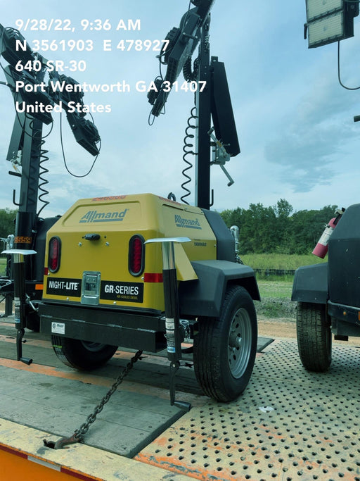 2022 Allmand NLV3GR (4) LED Light Fixture 350W, 23' Vertical Mast, 3kW Prime, Towable