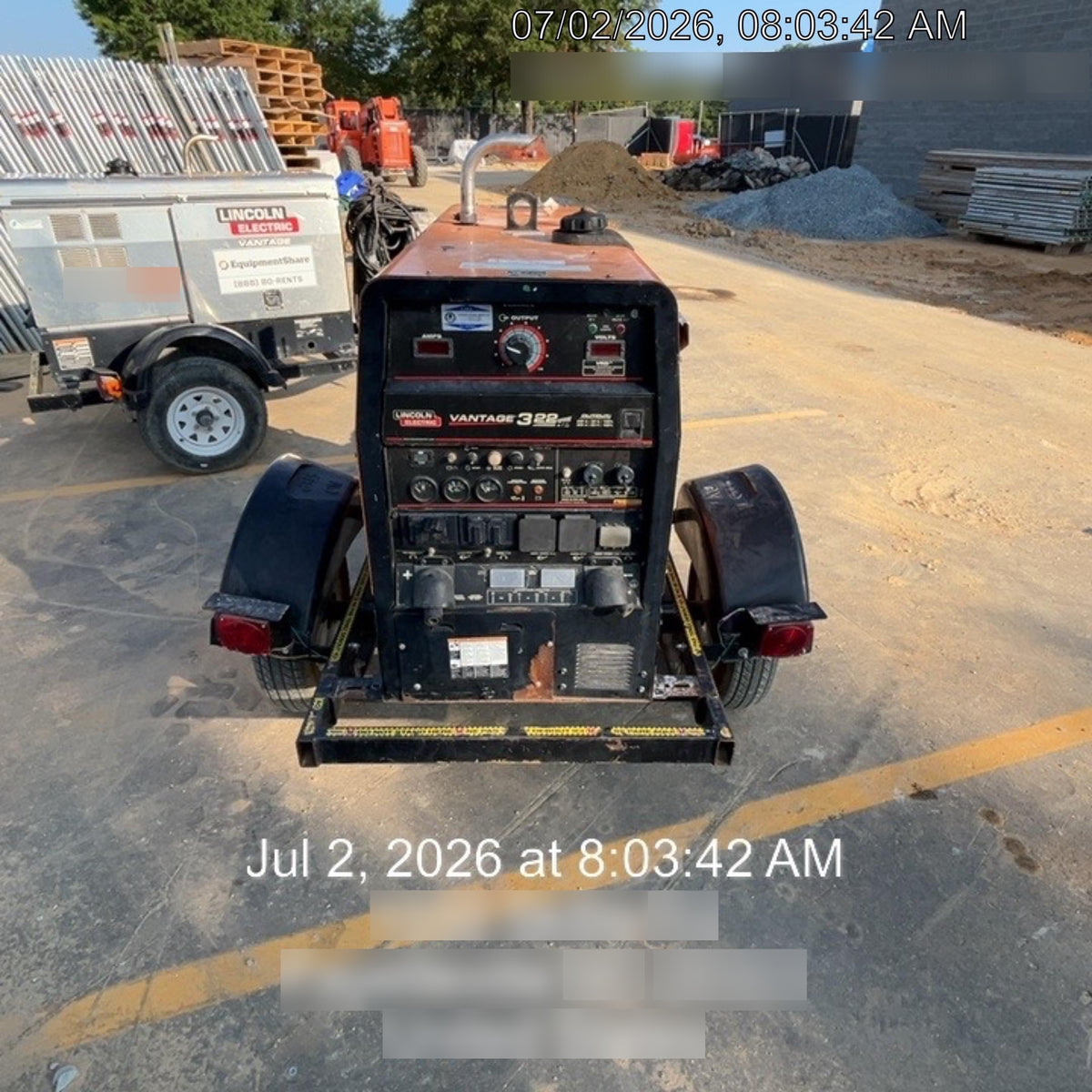 2021 Lincoln Electric Vantage 322 Vantage 322 Ready Pak 3 w/ Decals, ORANGE (includes trailer, cable rack, fender light kit) NO Telematics