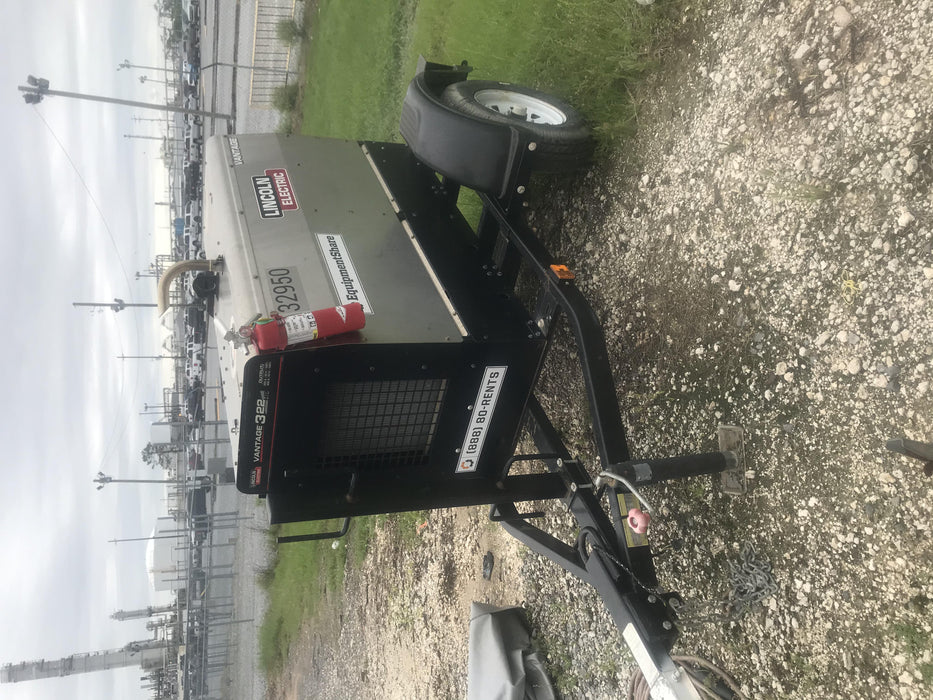 2019 Lincoln Electric Vantage 322 Welder Ready-Pak 3, Two wheel trailer, Fender and Light kit, Cable Rack