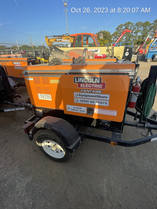 2021 Lincoln Electric Vantage 322 Vantage 322 Ready Pak 3 w/ Decals, ORANGE (includes trailer, cable rack, fender light kit) NO Telematics