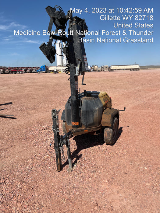 2022 Allmand NLV3GR (4) LED Light Fixture 350W, 23' Vertical Mast, 3kW Prime, Towable, Deep Sea L401, Leveling Jacks, Yanmar T4F 5.8hp