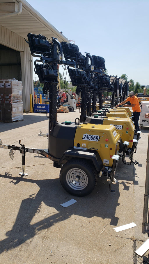 2022 Allmand NLV3GR (4) LED Light Fixture 350W, 23' Vertical Mast, 3kW Prime, Towable, ES Decals, T3