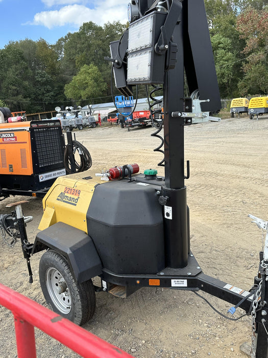 2022 Allmand NLV3GR (4) LED Light Fixture 350W, 23' Vertical Mast, 3kW Prime, Towable, Deep Sea L401, Leveling Jacks, Yanmar T4F 5.8hp