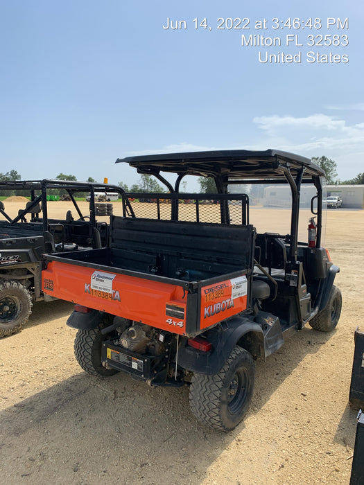 Kubota RTV-X1140W-H 4wd Utility Cart, 4 Seat, Diesel, LED Strobe, Windshield Tempered Glass, Plastic Canopy, Wire Harness Kit, Backup Alarm