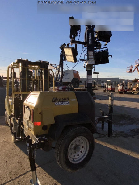 2022 Allmand NLV3GR (4) LED Light Fixture 350W, 23' Vertical Mast, 3kW Prime, Towable, Deep Sea L401, Leveling Jacks, Yanmar T4F 5.8hp