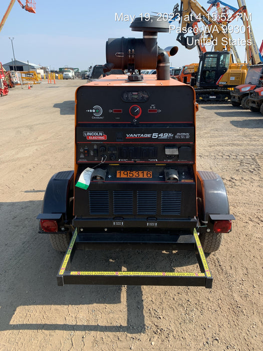 2021 Lincoln Electric Vantage 549X Ready Pak 3, ORANGE (includes trailer, cable rack, fender light kit)