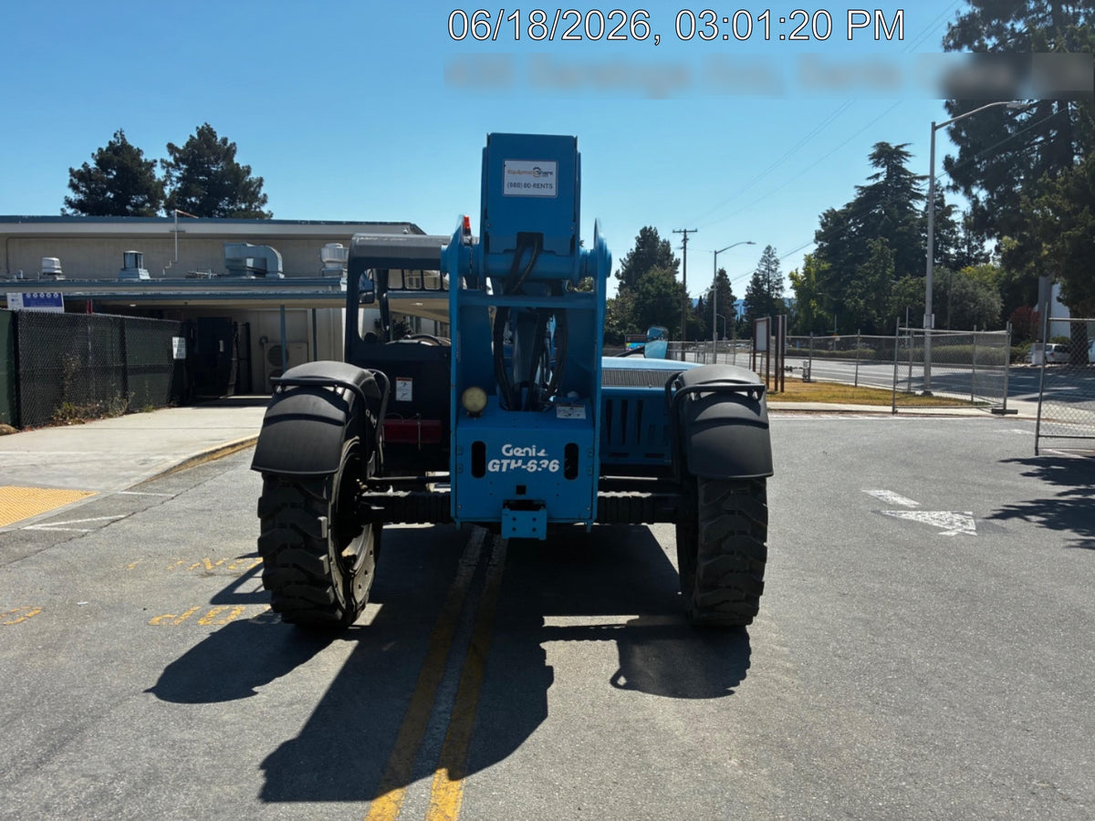 2019 Genie GTH-636 Canopy, Solid RT Tires, LED Work Lights, Beacon 60" QA Carriage, 48" Forks