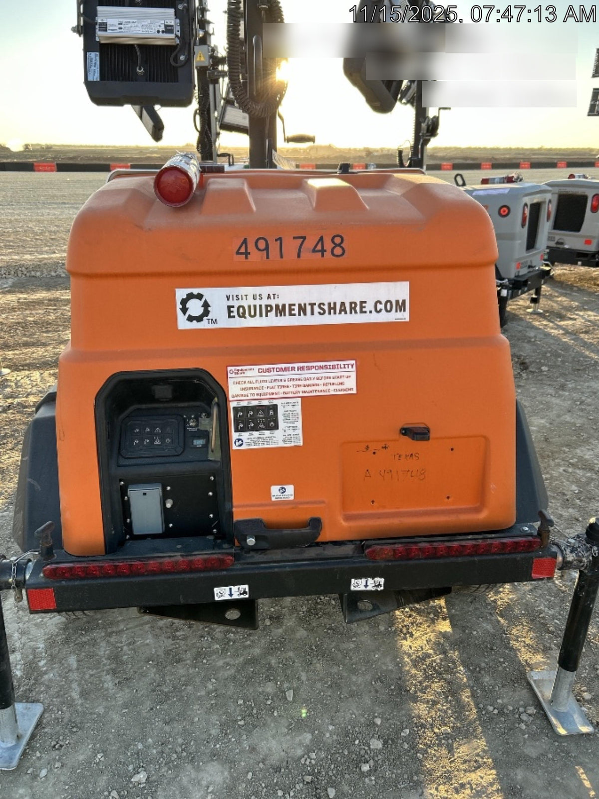 2025 Generac MLTS-4 Diesel, Mitsubishi L2E, 7.1 hp @1800 rpm, Flex Switch 120V Input, Powerzone Controller, (4) 320W LED Lights, 4kW Generator, 39.9 Gal Fuel Tank, 2" Ball, ES Decals