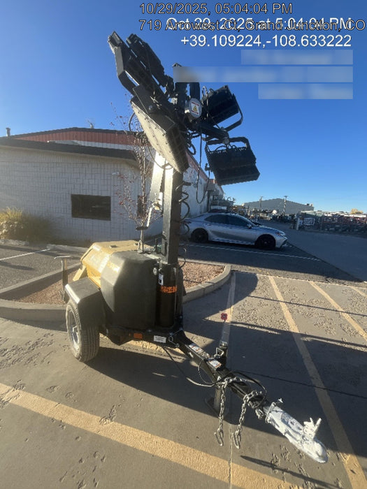 2022 Allmand NLV3GR (4) LED Light Fixture 350W, 23' Vertical Mast, 3kW Prime, Towable, ES Decals, T3