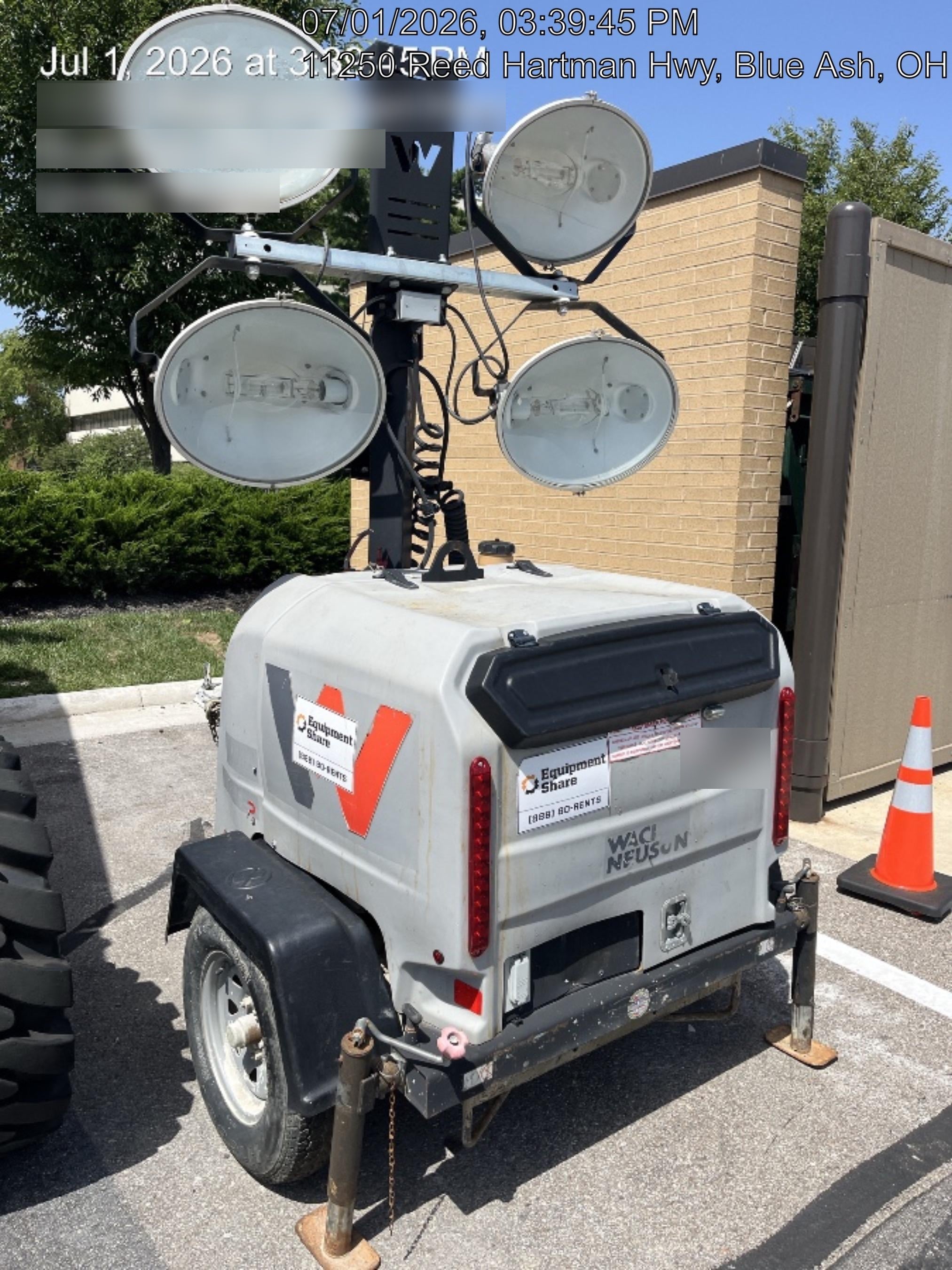 2019 Wacker Neuson LTV6L-MH Wacker Neuson LTV6L Mobile Light Tower w/Fuel Level Sensor Installed