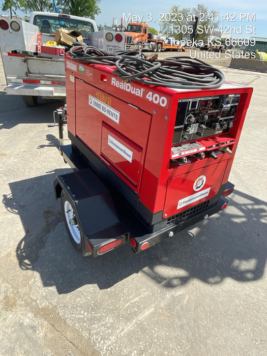 2022 Shindaiwa DGW400MDL Kubota D902 Engine, 23 HP, Dual Op Welder, Wire, Arc, Droop Stick, Tig, and CC Stick Functionality, Simulphase, 3 Phase and 1 Phase Gen Output, Single Axle NB Trlr, Slr Trckl Chrg 12V 12W, Fire Ext