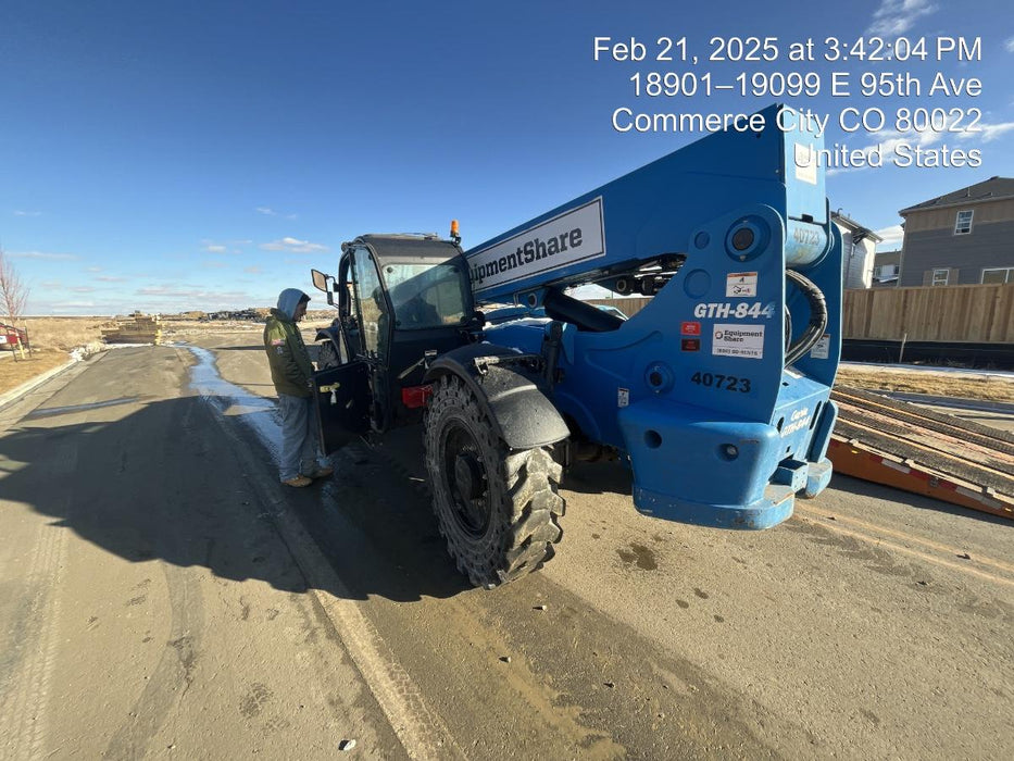 2019 Genie GTH-844 Cab/Heat/AC, Solid RT Tires, LED Work Lights, Beacon 60" QA Carriage, 48" Forks