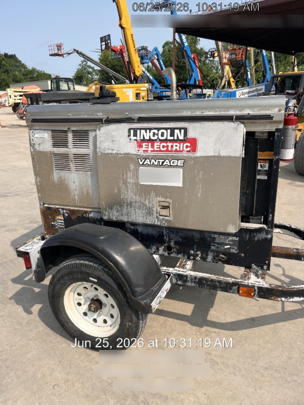 2019 Lincoln Electric Vantage 322 Lincoln Vantage 322 Welder w/Trailer, Light Kit, Cable Rack