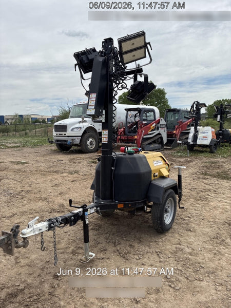 2022 Allmand NLV3GR (4) LED Light Fixture 350W, 23' Vertical Mast, 3kW Prime, Towable, Deep Sea L401, Leveling Jacks, Yanmar T4F 5.8hp