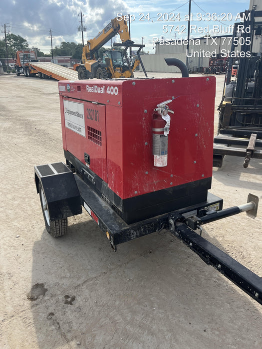 2022 Shindaiwa DGW400MDL Kubota D902 Engine, 23 HP, Dual Op Welder, Wire, Arc, Droop Stick, Tig, and CC Stick Functionality, Simulphase, 3 Phase and 1 Phase Gen Output, Single Axle NB Trlr, Slr Trckl Chrg 12V 12W, Fire Ext