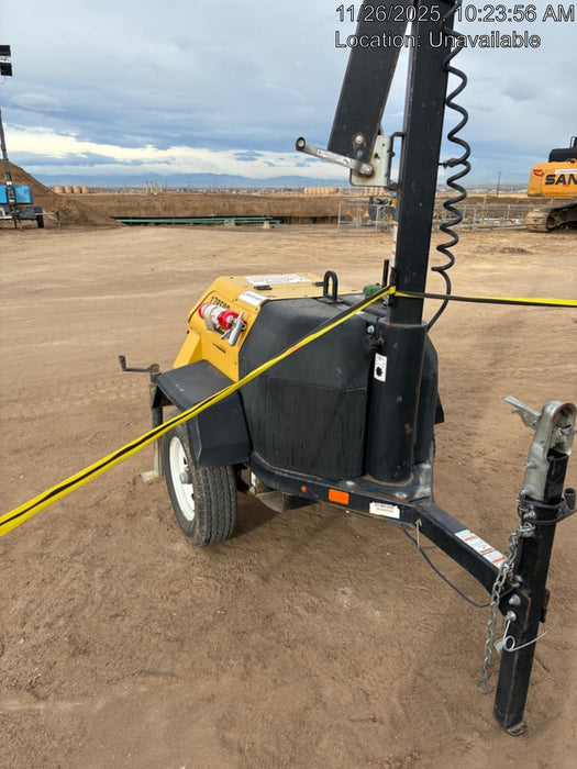 2022 Allmand NLV3GR (4) LED Light Fixture 350W, 23' Vertical Mast, 3kW Prime, Towable, ES Decals, T3