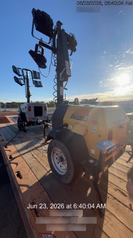 2022 Allmand NLV3GR (4) LED Light Fixture 350W, 23' Vertical Mast, 3kW Prime, Towable, Deep Sea L401, Leveling Jacks, Yanmar T4F 5.8hp