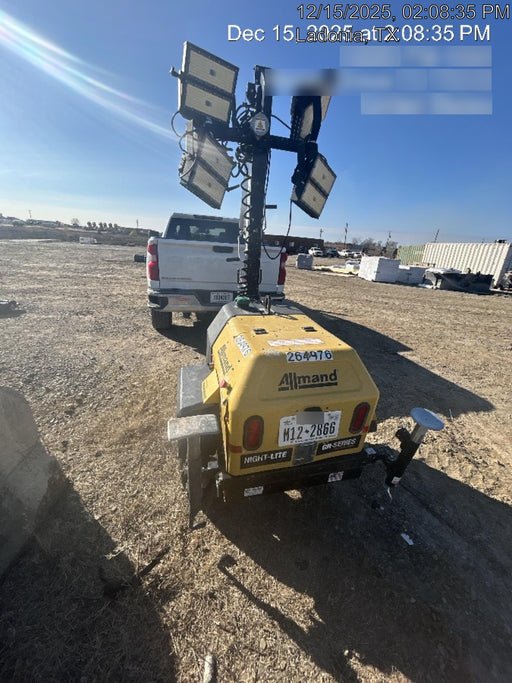 2022 Allmand NLV3GR (4) LED Light Fixture 350W, 23' Vertical Mast, 3kW Prime, Towable, ES Decals, T3