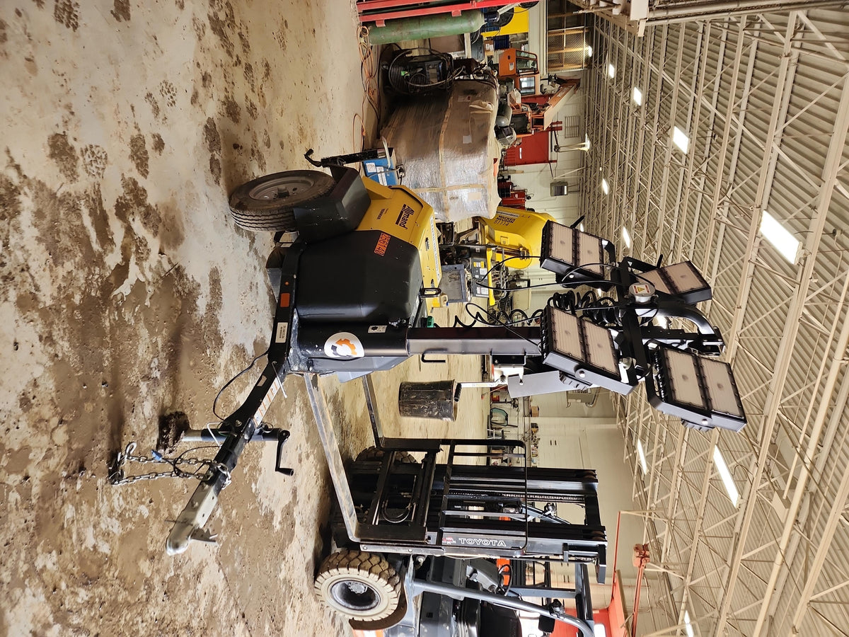 2022 Allmand NLV3GR (4) LED Light Fixture 350W, 23' Vertical Mast, 3kW Prime, Towable, ES Decals, T3