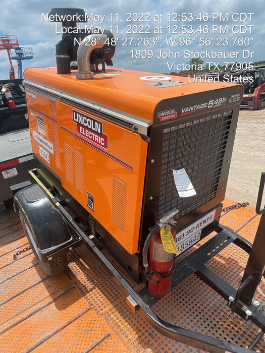 2021 Lincoln Electric Vantage 549X Ready Pak 3, ORANGE (includes trailer, cable rack, fender light kit)