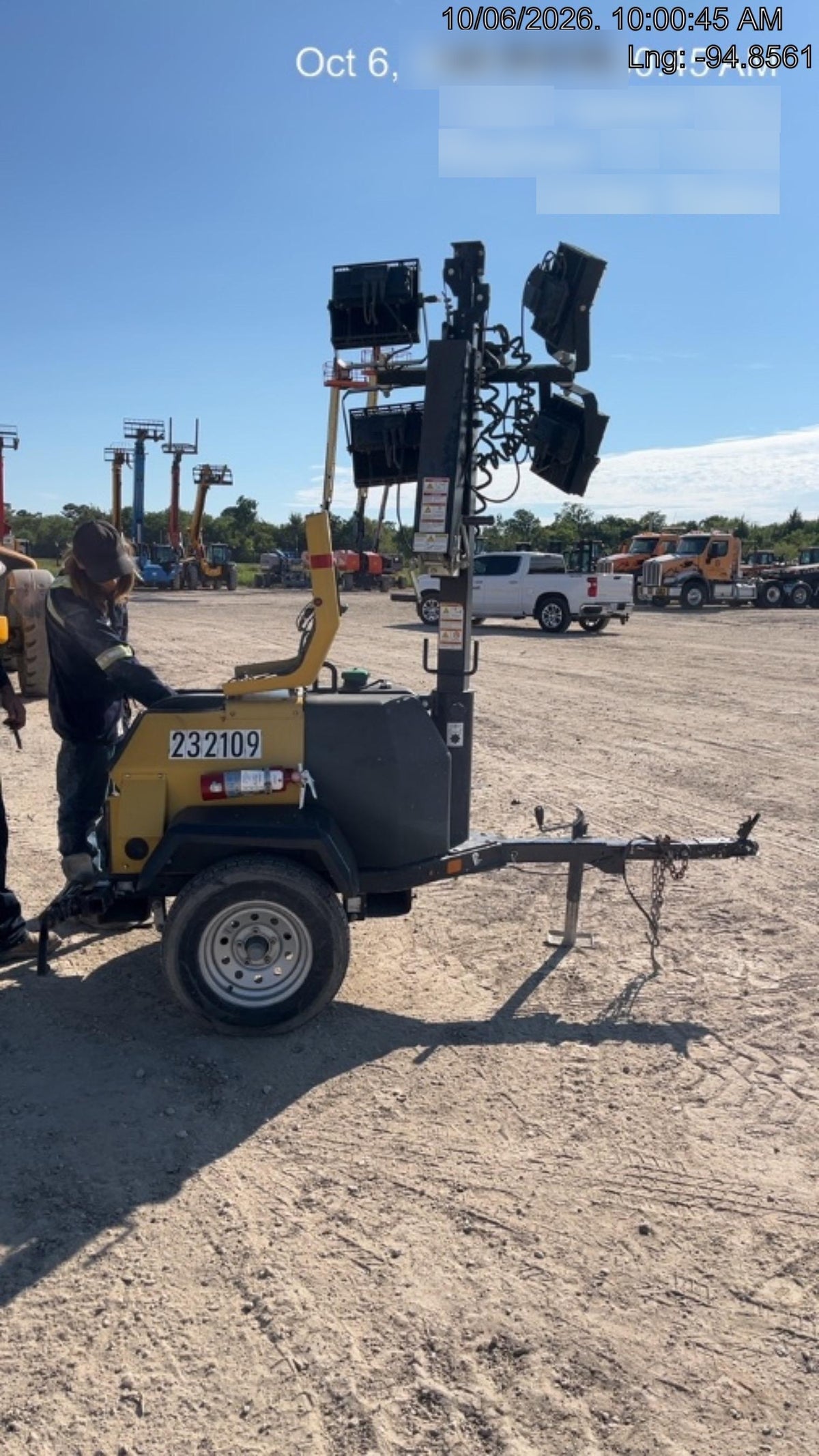 2022 Allmand NLV3GR (4) LED Light Fixture 350W, 23' Vertical Mast, 3kW Prime, Towable, Deep Sea L401, Leveling Jacks, Yanmar T4F 5.8hp