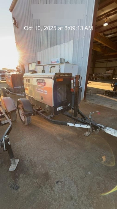 2019 Lincoln Electric Vantage 322 Welder Ready-Pak 3, Two wheel trailer, Fender and Light kit, Cable Rack