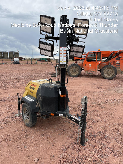 2022 Allmand NLV3GR (4) LED Light Fixture 350W, 23' Vertical Mast, 3kW Prime, Towable, ES Decals, T3