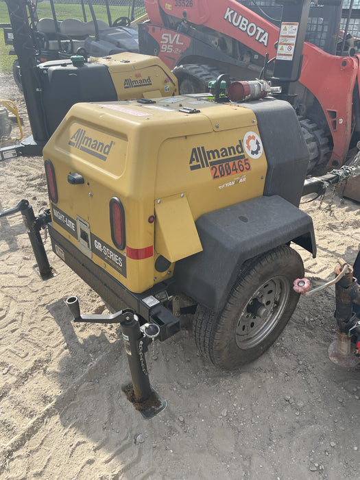 2022 Allmand NLV3GR (4) LED Light Fixture 350W, 23' Vertical Mast, 3kW Prime, Towable, Deep Sea L401, Leveling Jacks, Yanmar T4F 5.8hp