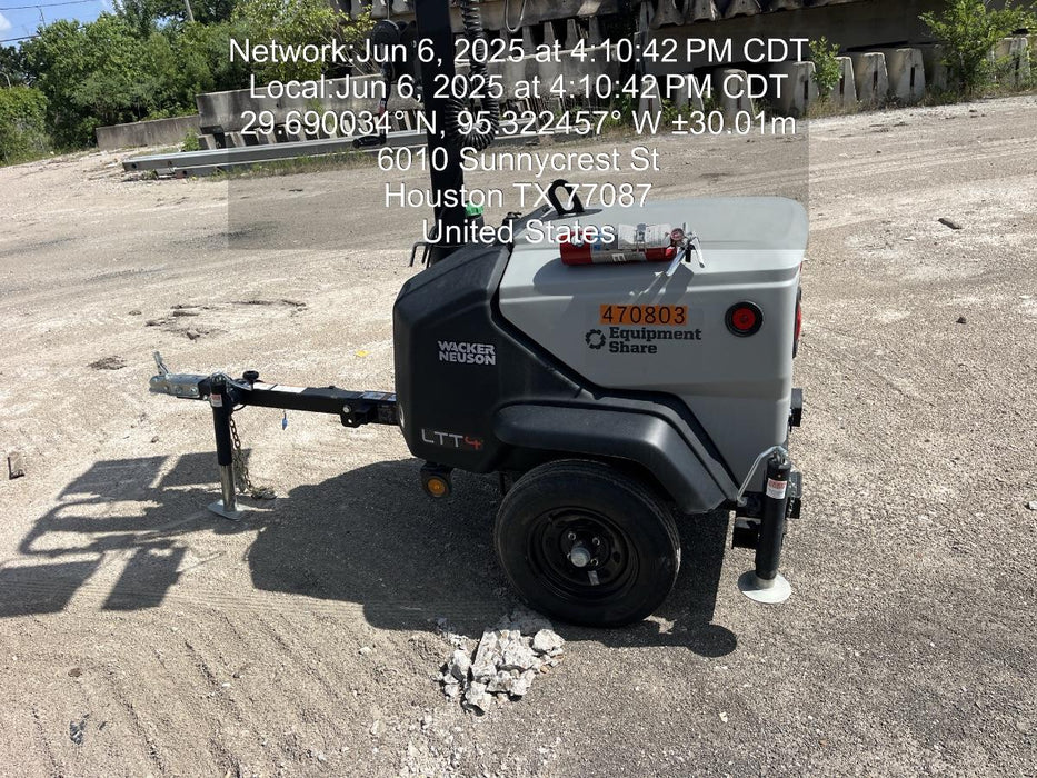 2024 Wacker Neuson LTT4 Diesel, Kohler KDW702, Deep Sea Controller, Auto Start, LED 320W, Bypass Outlet, T3