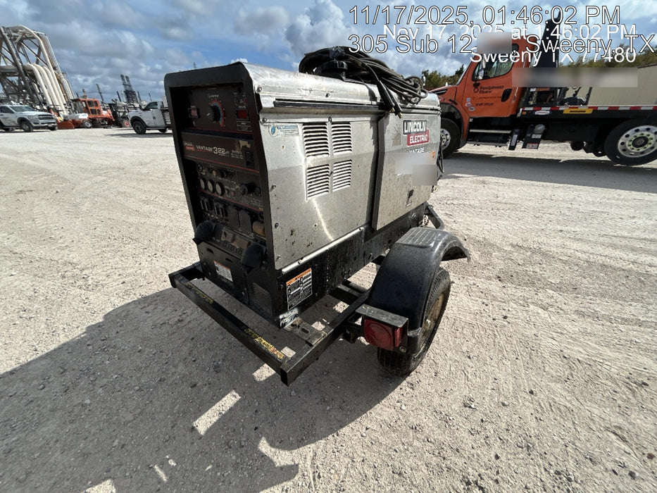 2019 Lincoln Electric Vantage 322 Ready-Pak 3, Two Wheel Trailer, Fender and Light Kit, Cable Rack