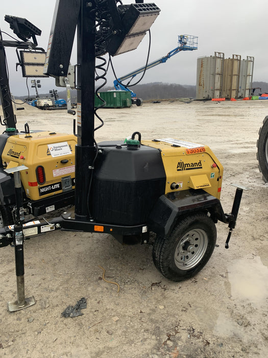 2021 Allmand NLV3GR (4) LED Light Fixture 350W, 23' Vertical Mast, 3kW Prime, Towable, Deep Sea L401, Leveling Jacks, Yanmar T4F 5.8hp