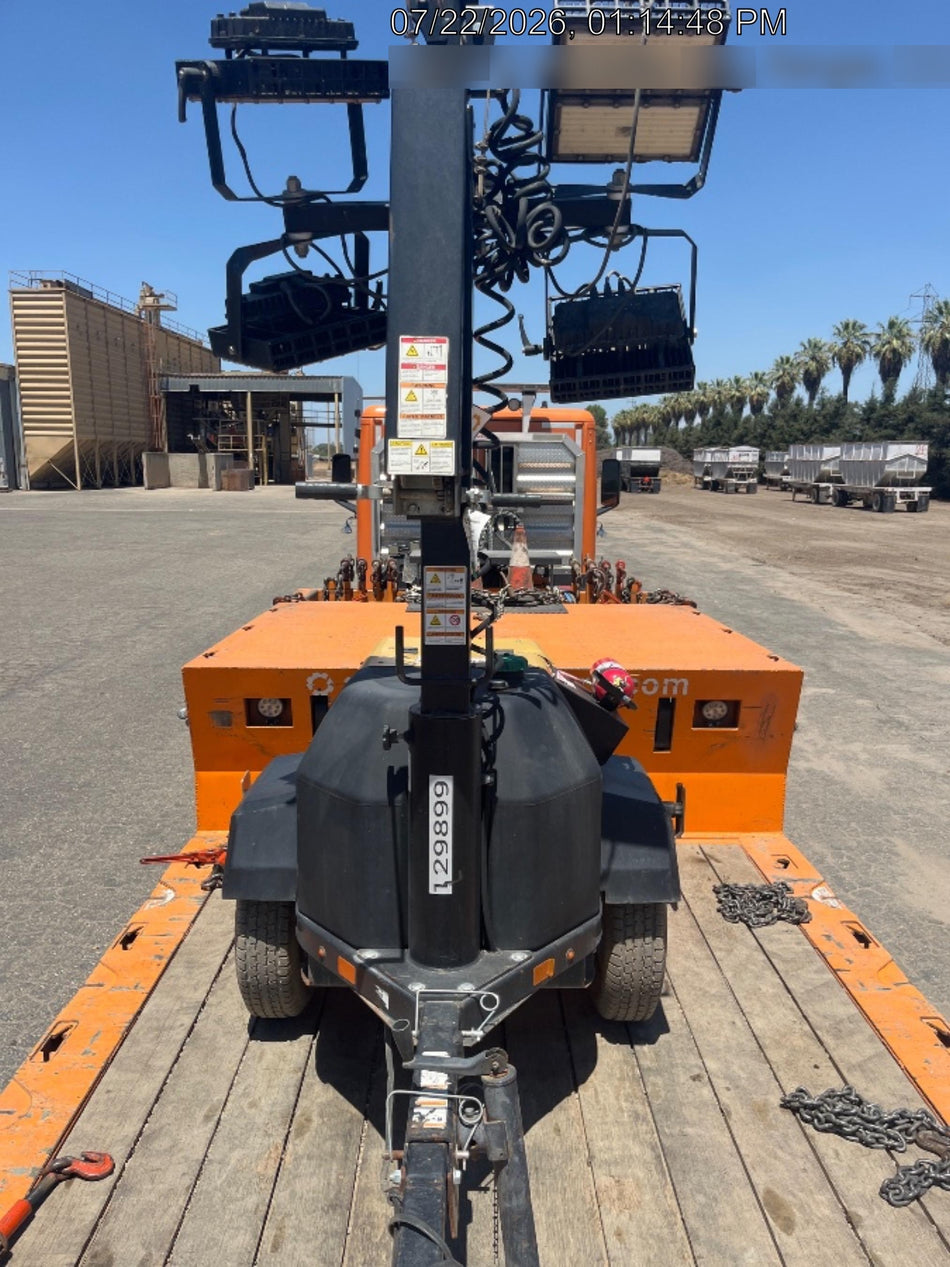 2021 Allmand NLV3GR (4) LED Light Fixture 350W, 23' Vertical Mast, 3kW Prime, Towable, Deep Sea L401, Leveling Jacks, Yanmar T4F 5.8hp