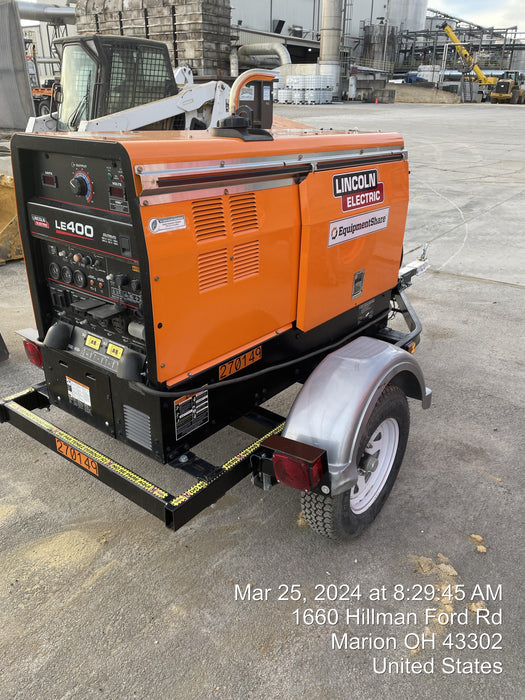 2022 Lincoln Electric LE400 Kubota V1505, Trlr, Cable Rack, Light Kit, ES Decals, T3