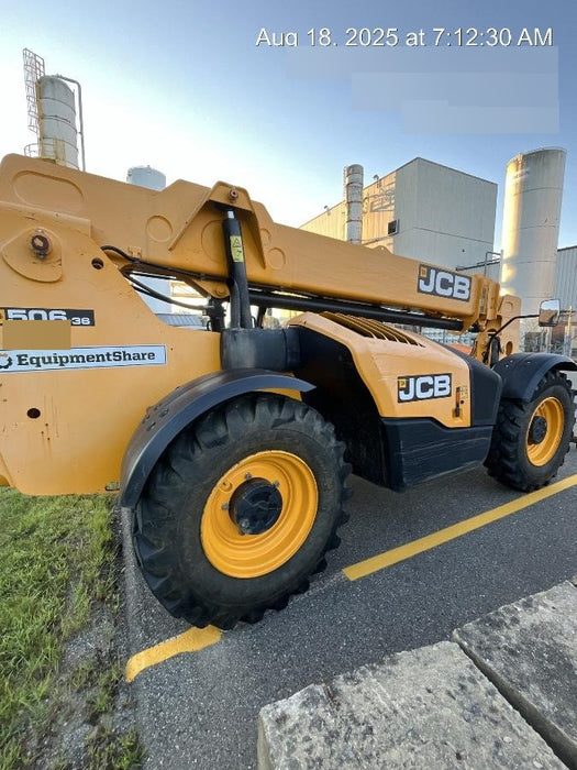2019 JCB 506-36 Canopy, 74 HP, FF Tires, STD Worklight, Beacon, Aux Hydraulics, Lifting Eye, Back up Alarm 48" Carriage/48" Forks
