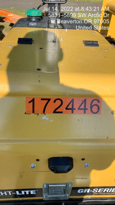 2021 Allmand NLV3GR (4) LED Light Fixture 350W, 23' Vertical Mast, 3kW Prime, Towable, Deep Sea L401, Leveling Jacks, Yanmar T4F 5.8hp