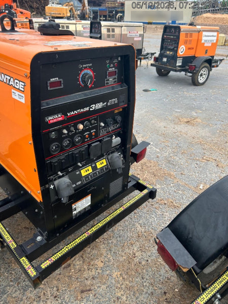 2024 Lincoln Electric Vantage 322 Welder Ready-Pak 3, Two wheel trailer, Fender and Light kit, Cable Rack, Orange