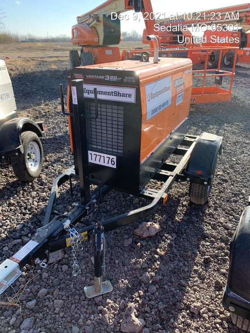 2021 Lincoln Electric Vantage 322 Vantage 322 Ready Pak 3 w/ Decals, ORANGE (includes trailer, cable rack, fender light kit) NO Telematics