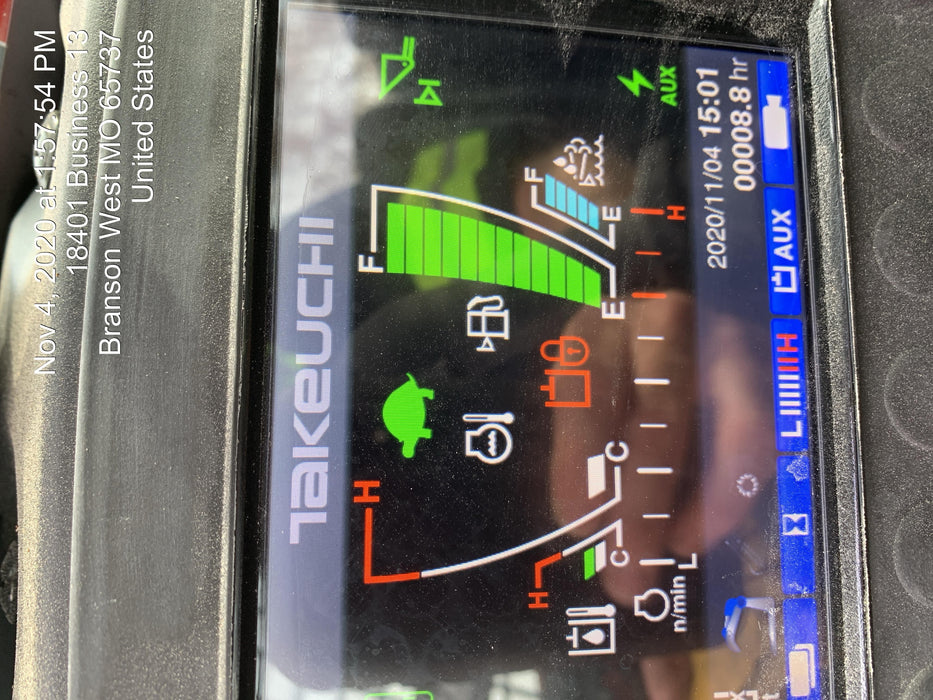 2020 Takeuchi TL12R2-CRR Cab/Heat/Air, Hydraulic QC, Ride Control